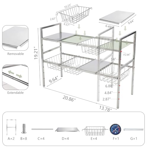 Under Sink Organizer 2 Tier Expandable bathroom Storage - Image 3