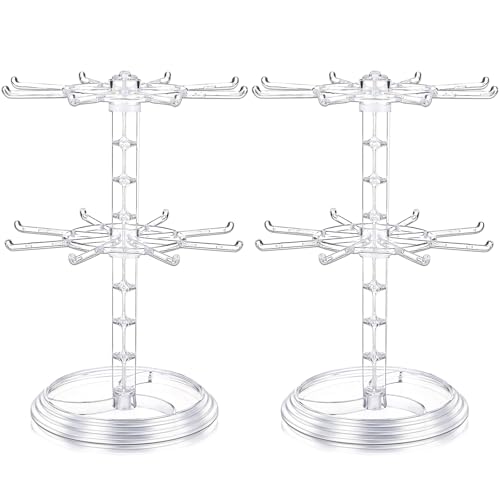 Yuntau 2 Pcs 2 Tier Keychain Display Stand for Bracelet, Rotating - Image 2