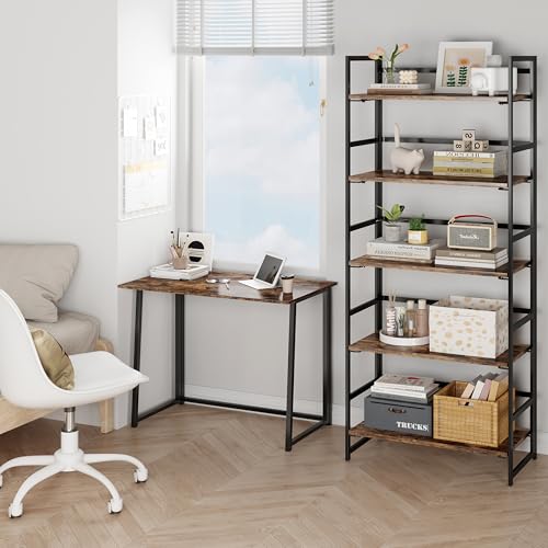 Vintage Multifunctional Folding Bookshelf, No-Assembly - Image 5
