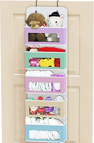 Simple Houseware 5 Clear Window Pocket Over Door Hanging - Image 2
