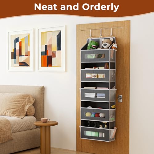 2 Pack 5 Tier Over the Door Organizer for Bathroom, Bedroom - Image 6