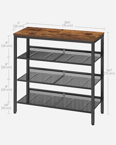 VASAGLE 4-Tier Shoe Rack, Adjustable, Freestanding - Image 4