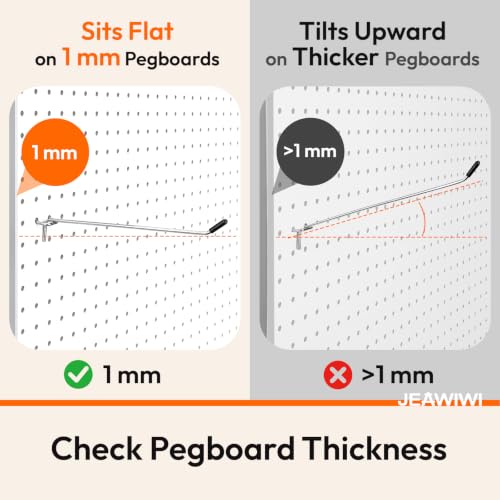 50 Pcs Metal Pegboard Hooks, 8 Inch, Fit 1/8 in Peg Board - Image 4