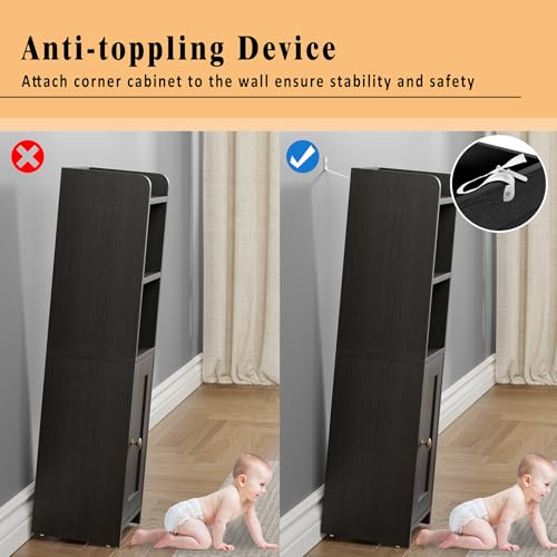 Small Bathroom Storage Cabinet Corner, 7.87"Dx7.87"W - Image 6