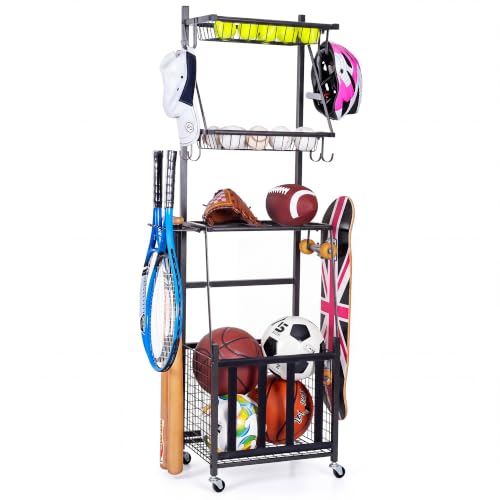 Mythinglogic Rolling Sports Equipment and Toy Organizer - Image 2