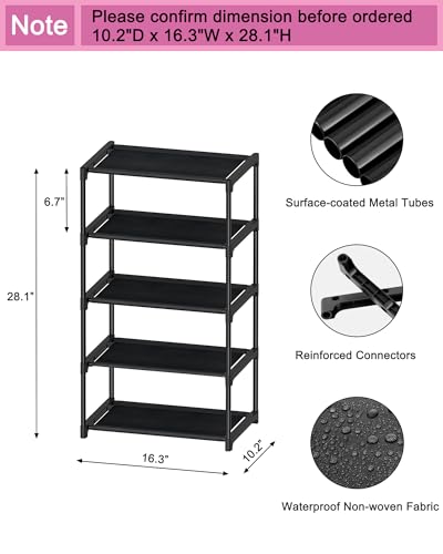 Autonomier 5-Tier Extra Small Shoe Rack (16.3" Wide), Narrow - Image 4