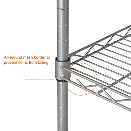 Karl home 5 Tier Wire Shelving Unit Height Adjustable Storage - Image 6