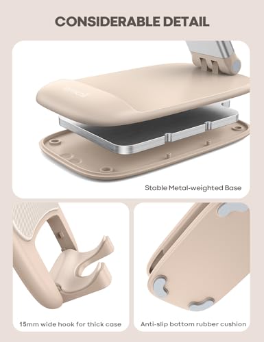 Lamicall Khaki Phone Holder for Desk, Cellphone Stand - Image 7