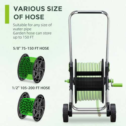 Garden Hose Reel Cart, Holds 75-150 Feet of 5/8" Hose - Image 6