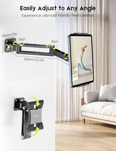 OHLPRO Tablet Wall Mount Holder, 360° Heavy Duty Aluminum iPad - Image 6