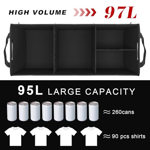 Car Trunk Organizer, Large Capacity Collapsible Cargo - Image 4