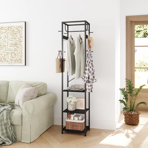 ELYKEN Coat Rack Freestanding, Hall Tree with 3 Shel | All Products - Image 6