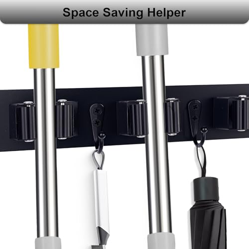 FunCee Broom Holder Wall Mount With 5 Slots & 4 | Home Organization - Image 5