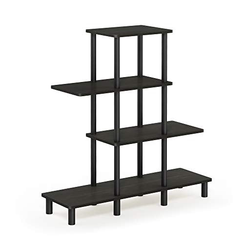 Furinno Turn-N-Tube 4-Tier Design Display Rack, Espresso/Black - Image 7