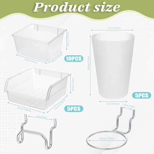 20 Pcs Pegboard Organizer Accessories Clear Peg Board Bins - Image 3