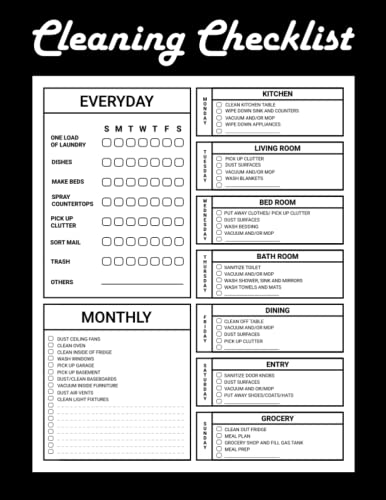 Cleaning Checklist: Daily Weekly and Monthly Cleaning Schedule - Image 1