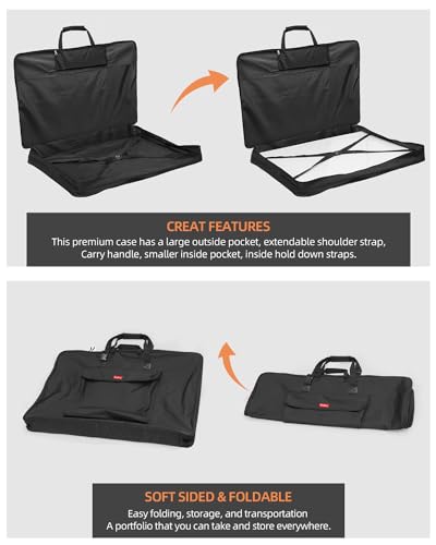 Nicpro Art Portfolio Bag 24 x 36 in, Nylon Artist Carrying Bag - Image 4