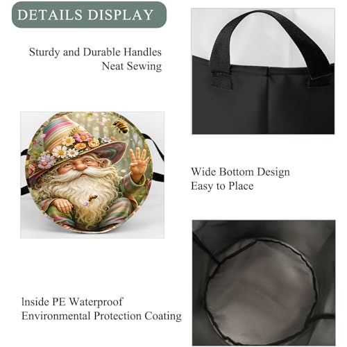 Gnome Laundry Basket Hamper, Organizer Bins Gifts for Women Kids - Image 7