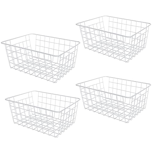 4 Pack Deep Freezer Organizer Bins Stackable Wire Basket - Image 2