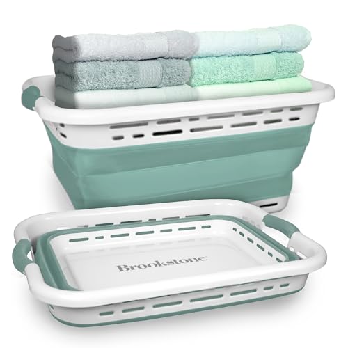 BROOKSTONE 11 GALLON XL 24" Collapsible Laundry Basket & - Image 2