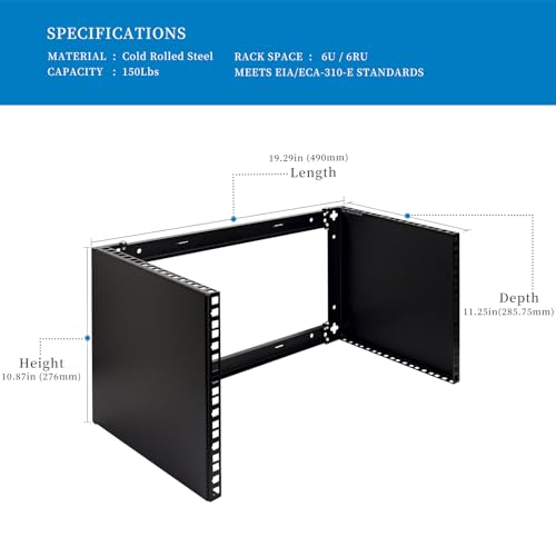 RackPath 6U Wall Mount Network Rack - Patch Panel Bracket - Image 4