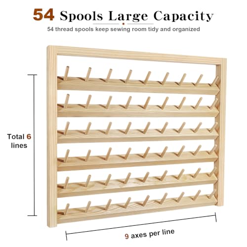 Premium 54 Spools Wooden Thread Rack – Wall Mounted Sewing - Image 4
