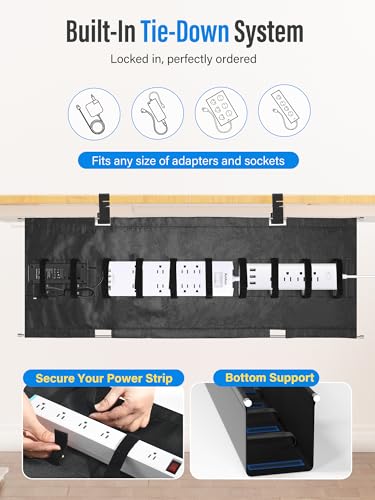 [Upgraded] Large Under Desk Cable Management Tray, C | Cable Managemen - Image 3