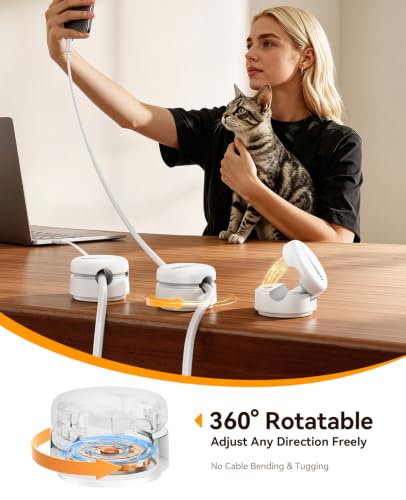Rocoren 12 Pack Magnetic Cable Clips,360° Rotating Cord Organizer - Image 4