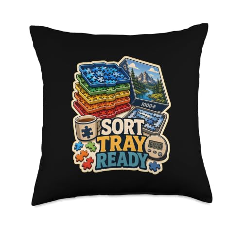 SORT Tray Ready Jigsaw Puzzle Sorting Throw Pillow - Image 2