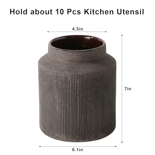 Farmhouse Ceramic Farmhouse Kitchen Utensil Holder - Image 3