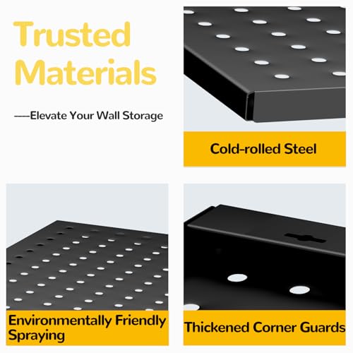 4-Pack Heavy-Duty Metal Pegboard Organizer Kit - 16"x12" - Image 6