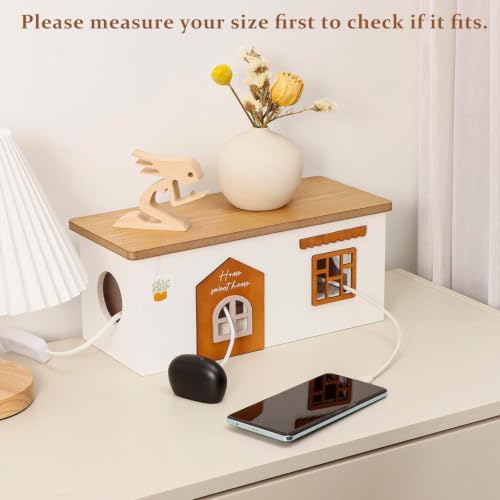 Cable Management Box, Wood Extension Cord Organizer - Image 4