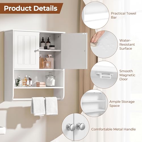 Yaheetech 24" Bathroom Wall Storage Cabinet Over Toilet - Image 5