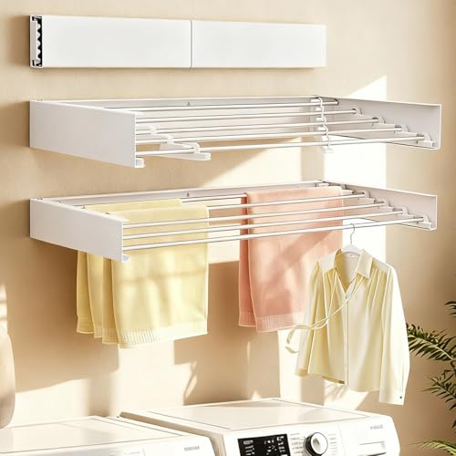 Wall Mounted Clothes Drying Rack Foldable 23.6" Laundry - Image 2