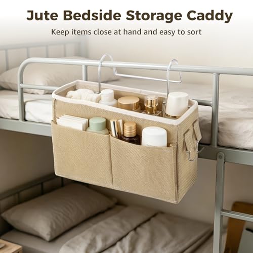 2 Pcs Jute Bedside Storage Caddy, 11.8 x 3.9 x 7.5 | Home Organization - Image 5