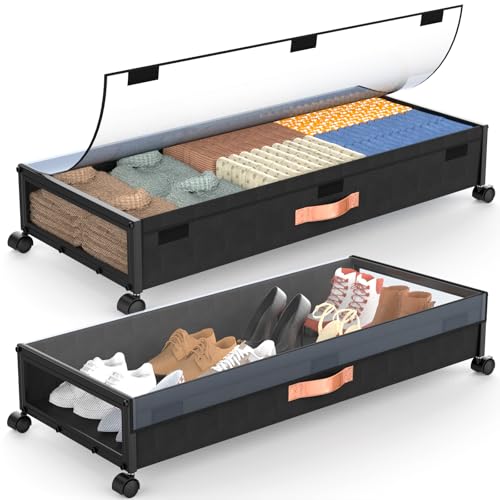 Under Bed Storage with Wheels,2-Pack Under Bed Storage - Image 2