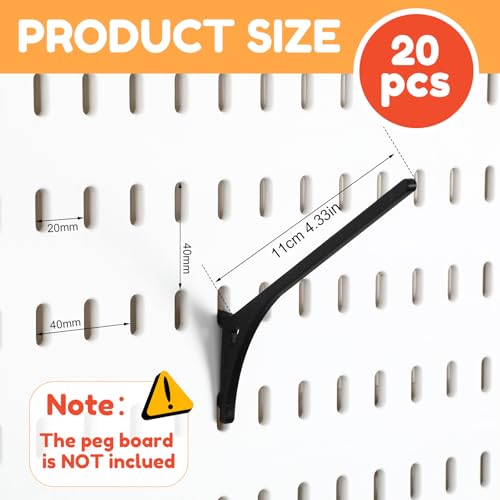 20 Pcs Black Pegboard 45° Spool Hooks Pegboard Accessories - Image 5