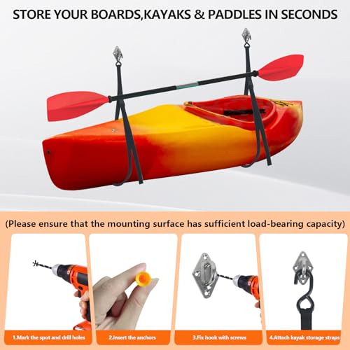 Kayak Storage Strap,Kayak Hanging Straps 1in/1.5in Wide - Image 6