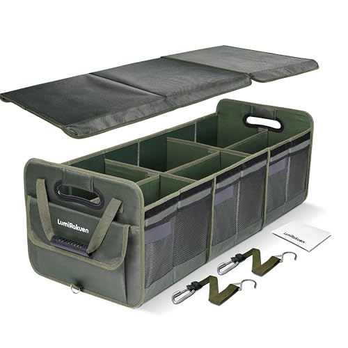 Heavy Duty Trunk Organizer with Lid for SUV & Truck (XL, Green) - Image 2