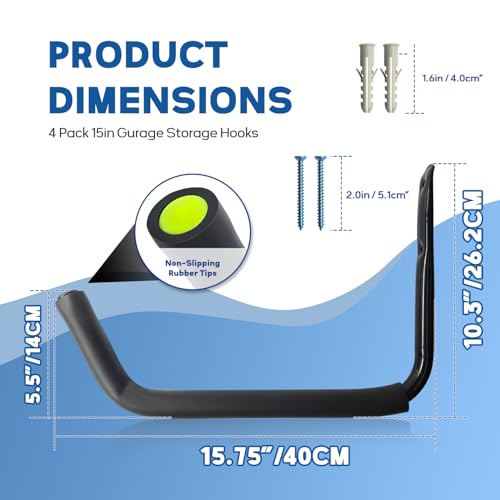 Heavy Duty Garage Storage Hooks - 120 LB Capacity Wall - Image 6