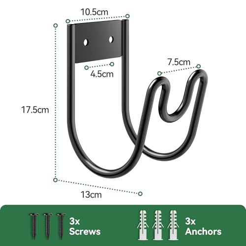 Black Metal Garden Hose Holder - Wall Mounted Water Hose - Image 4