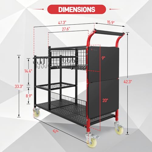 Anleolife 3-in-1 Garden Cart: Workstation, Harvest Basket - Image 4