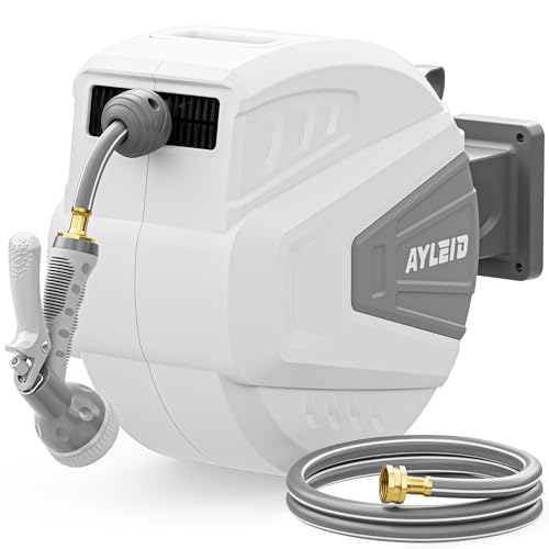 Retractable Garden Hose Reel, 1/2"x100ft Wall Mount - Image 2