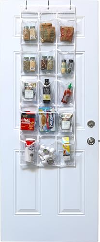 Simple Houseware 15 Pockets Clear Over the Door Pantry Organizer - Image 6
