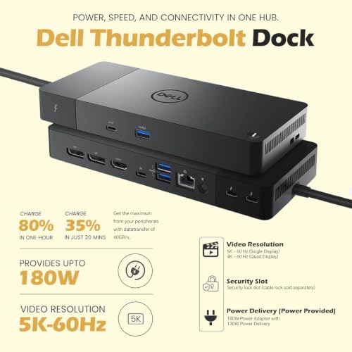 WD22TB4 Dell Thunderbolt 4 Dock, 180W - 40Gbps - Image 6