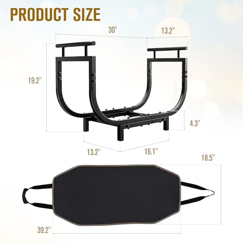 nalone 30 Inch Firewood Rack with Carrier Bag, Wood Rack - Image 4