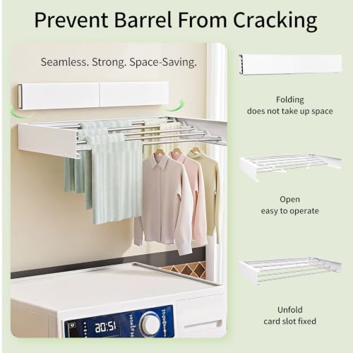 Wall Mounted Clothes Drying Rack Foldable 23.6" Laundry - Image 4