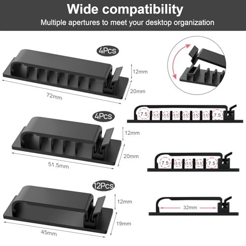 Cable Management Clips, 20Pcs Cord Organizers Wire C | All Products - Image 3