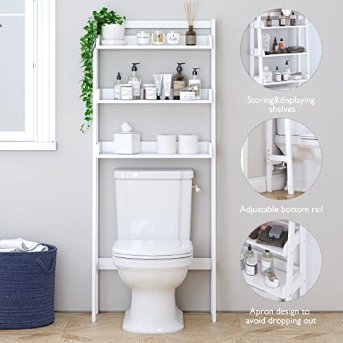 UTEX Over The Toilet Storage Shelf, 3-Tier Bathroom Organizer - Image 5