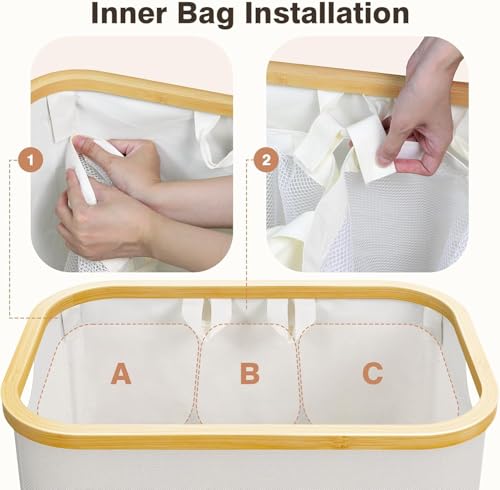 Hampers for Laundry Basket with Lid, 145L Large Laundry Hamper 3 - Image 3